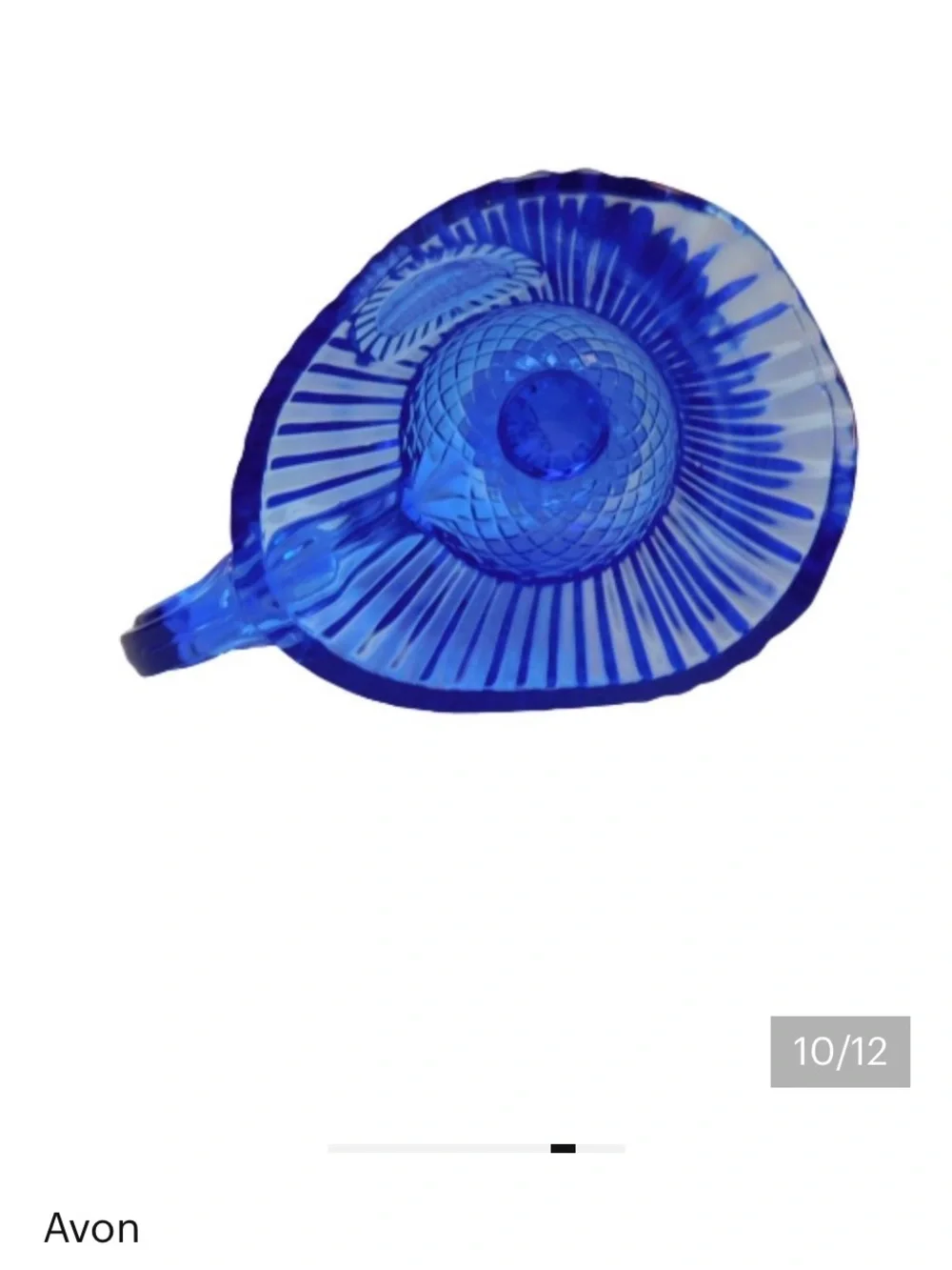 Avon Cobalt Blue Pressed Glass Creamer Pitcher fostoria